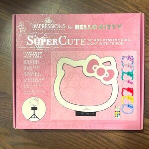 ⚜️Hello Kitty Impressions RGB 10” Desktop Ring Light w/Tripod! NWT!
